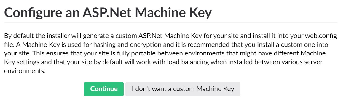 Configure ASP.Net Machine Key screenshot